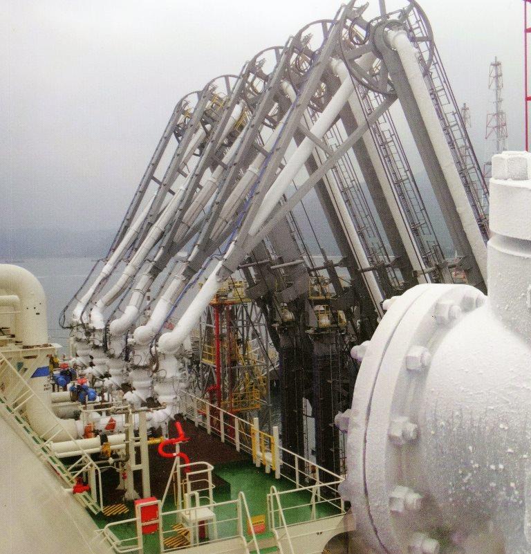 Bras GNL DynaConnect entre deux unités flottantes lors d’un transfert navire à navire