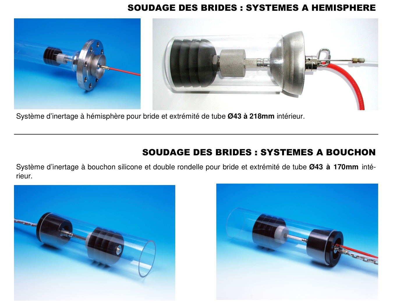 Systèmes ERFI d’inertage pour brides, extrémités de tubes et fonds bombés