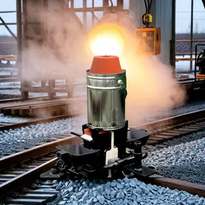Photographie commerciale d’équipement pour le soudage aluminothermique des rails